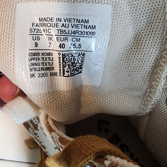 Converse All Stars Womens High-Top Sneakers - Rare Brown and White Paisley 9 - Picture 5 of 6